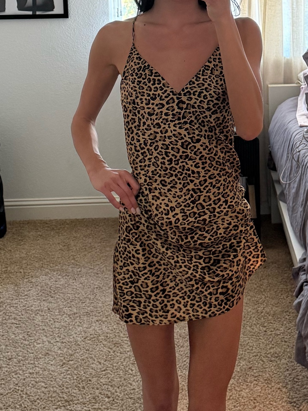 Victoria's Secret Leopard Print Mini Dress in Tan and Black